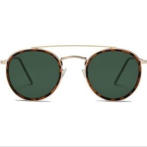 Retro Round Double Bridge Polarized Sunglasses for Women Men Twin Beams *NEW*